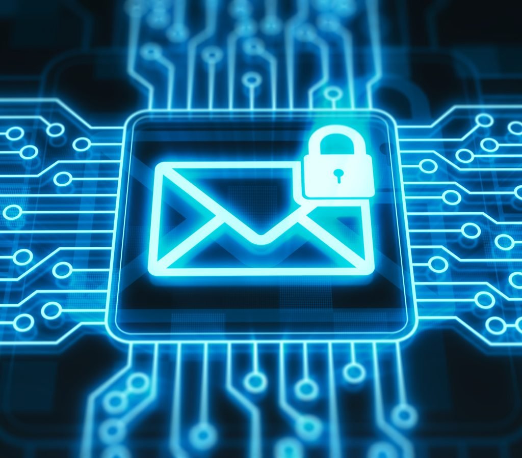 Secure mail concept on digital display